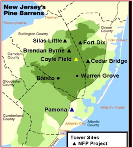 Experimental site in New Jersey Pine Bannerns Administrative Area and Natural Reserve.