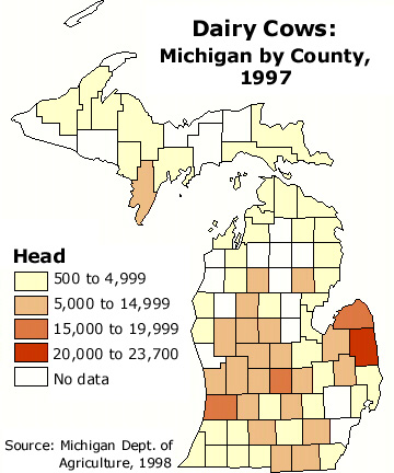 Map - Dairy Cows, 1997