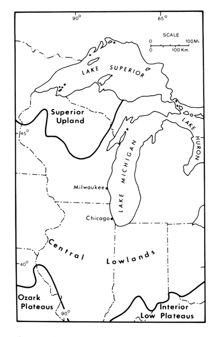 central lowland map