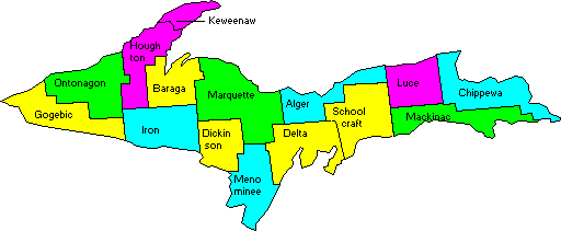 County Map Of Upper Michigan Michigan Counties
