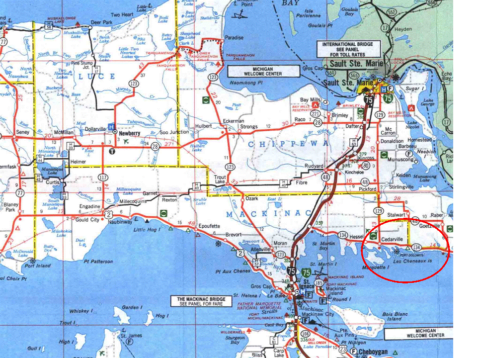 Les Cheneaux Islands Upper Peninsula Michigan   Les Cheneaux Map 