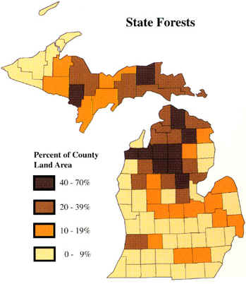 Michigan Forests Map